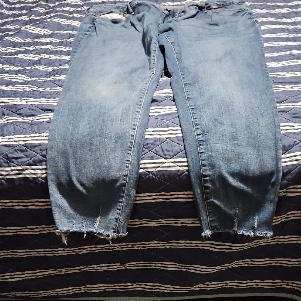 a.n.a Relaxed Fit Distressed Blue Jeans